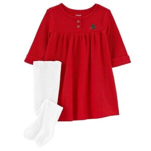 Baby Girl's Carter's 2-piece Thermal Dress & Tights Set Size 6m